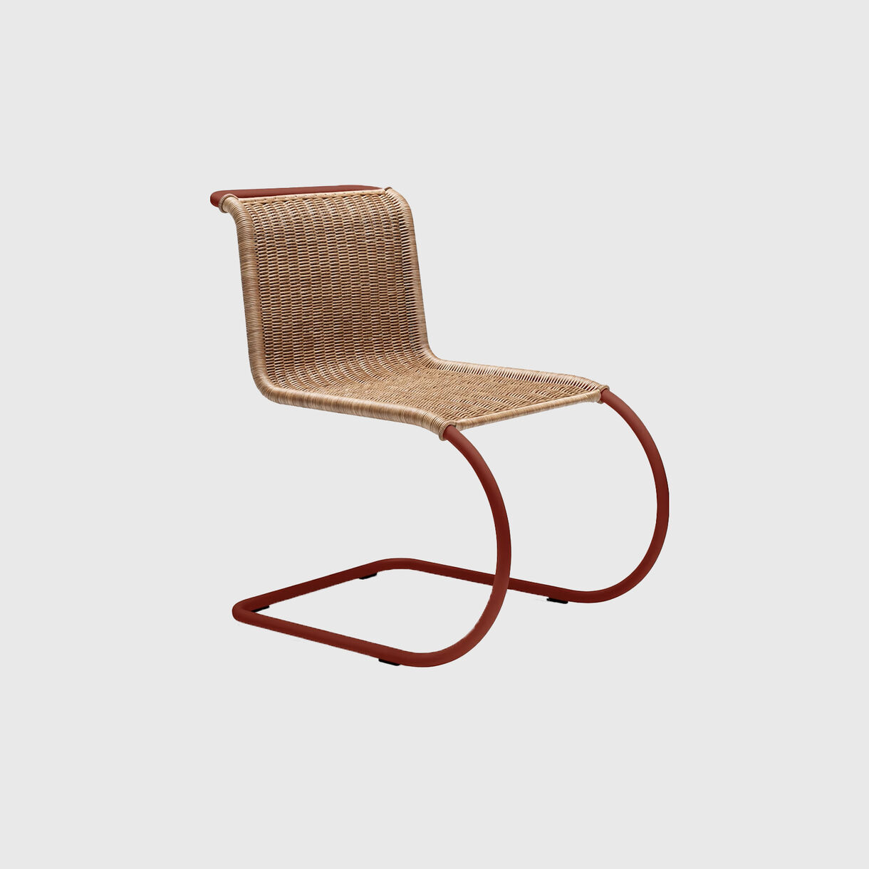 MR Side Chair, Dark Rattan, Dark Red