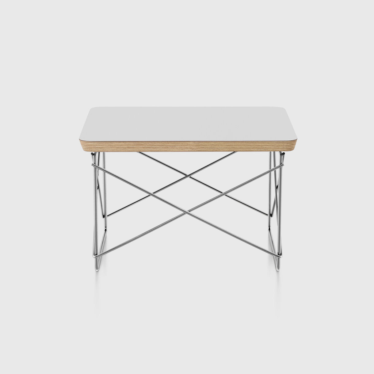Eames Wire Base Low Table, White & Chrome