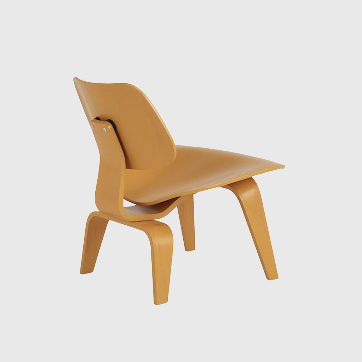Eames Moulded Plywood Lounge Chair, Wood Base, Deep Yellow