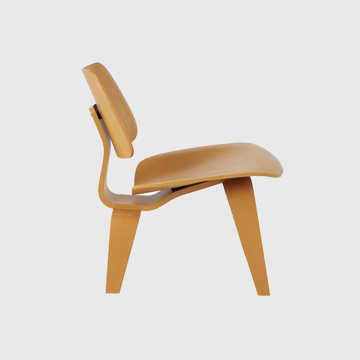 Eames Moulded Plywood Lounge Chair, Wood Base, Deep Yellow
