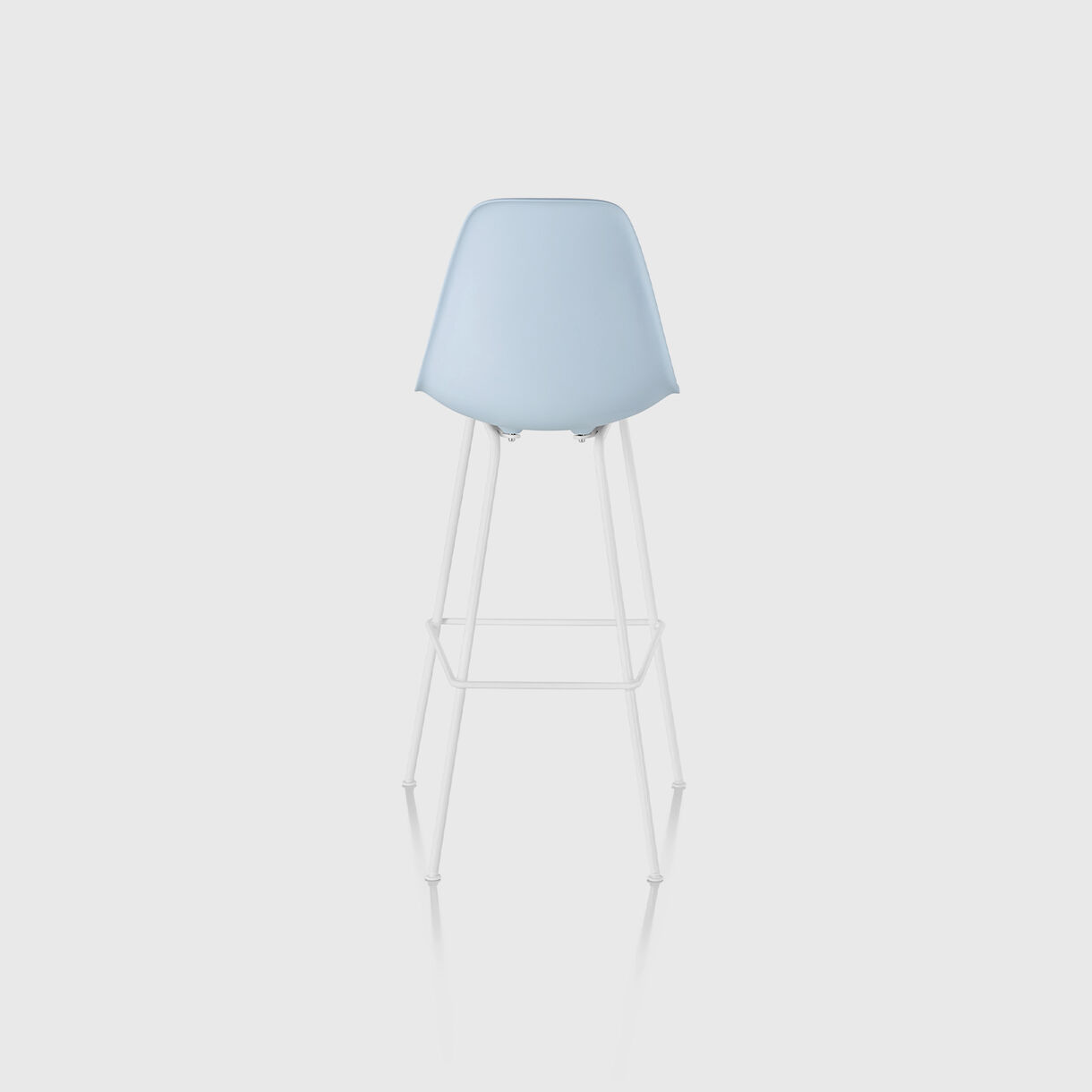 Eames Moulded Plastic Bar Stool, Alpine & White