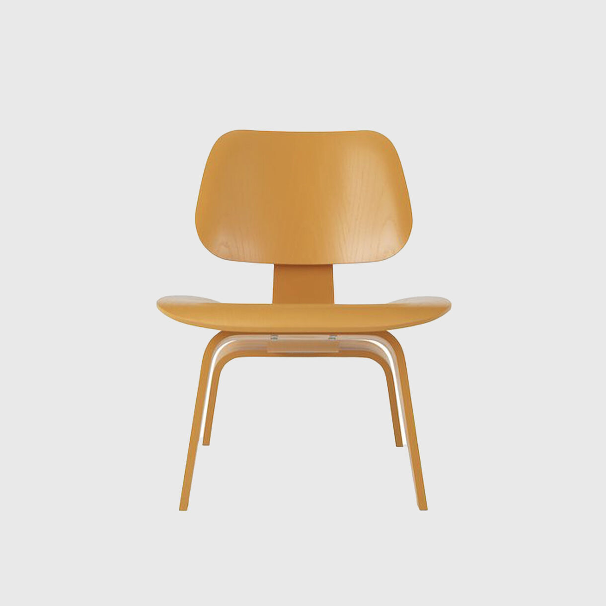 Eames Moulded Plywood Lounge Chair, Wood Base, Deep Yellow