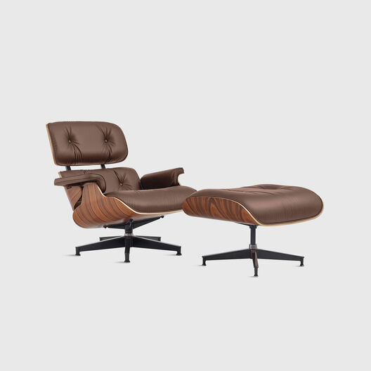 Eames&reg; Lounge Chair & Ottoman, Classic, Walnut, Ledge Leather