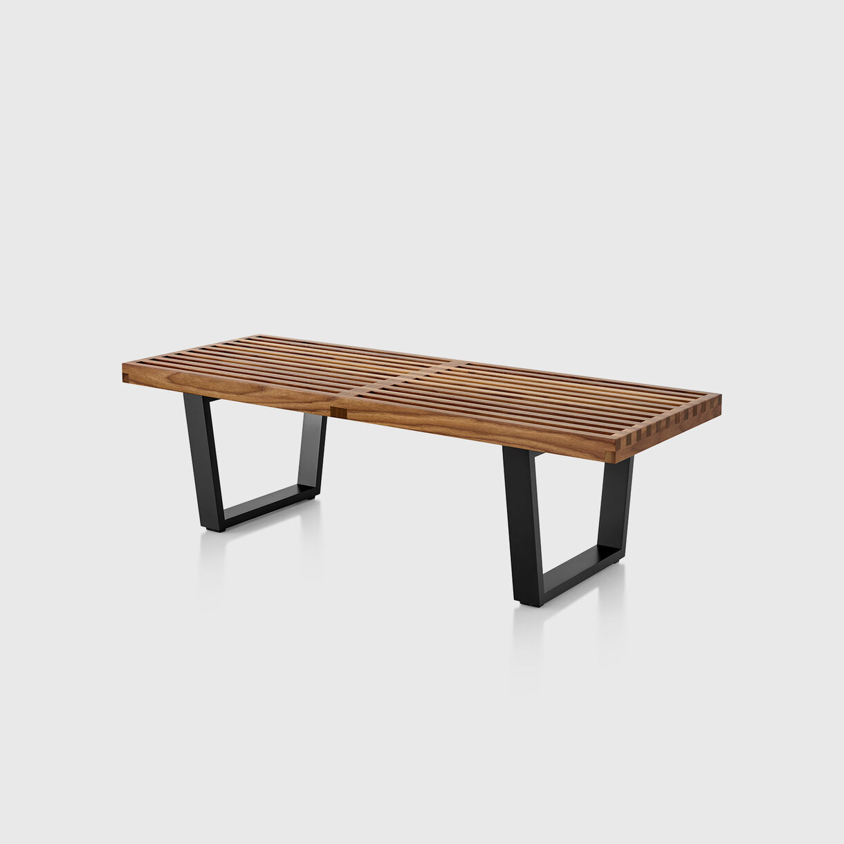 Nelson Platform Bench, 48", Walnut & Ebony
