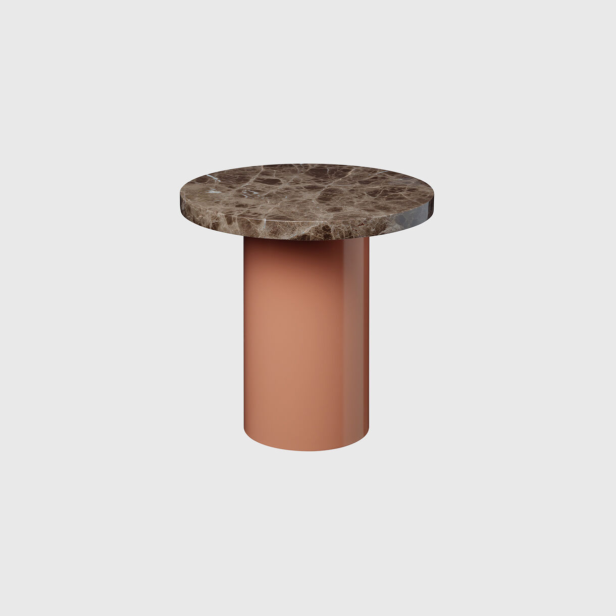 Enoki Side Table, Brown Marble & Beige Red, Small