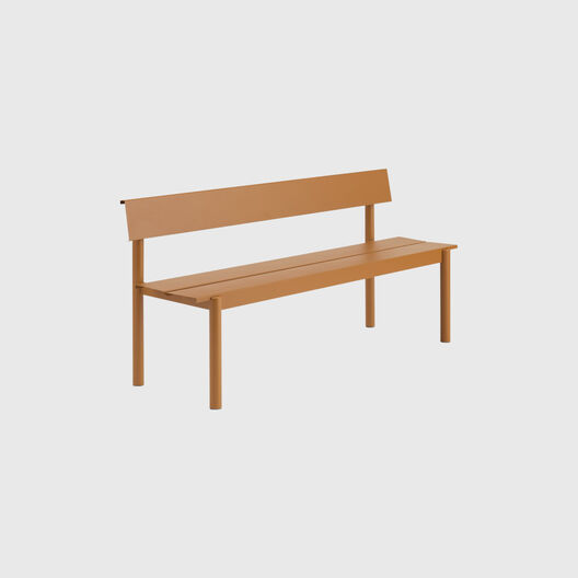 Linear Steel Bench with Backrest