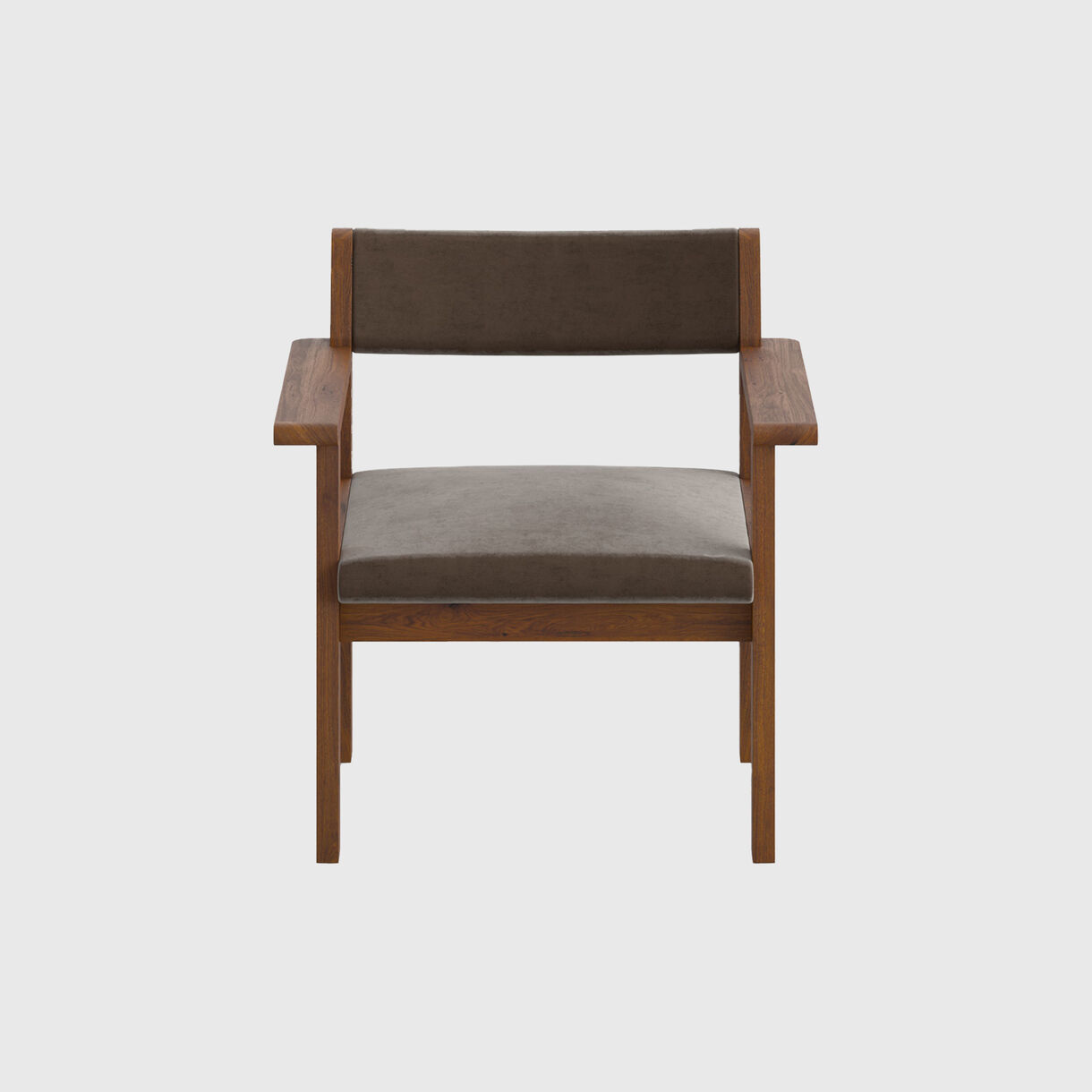 Alde Lounge Chair, Chocolate Brown Oak, Mocha Mohair