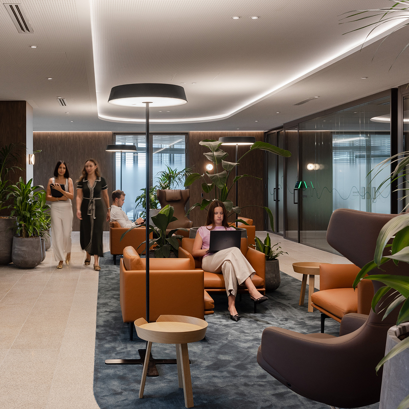 Muuto Outline Chair and Around Coffee Table in the Forever Fitout workplace