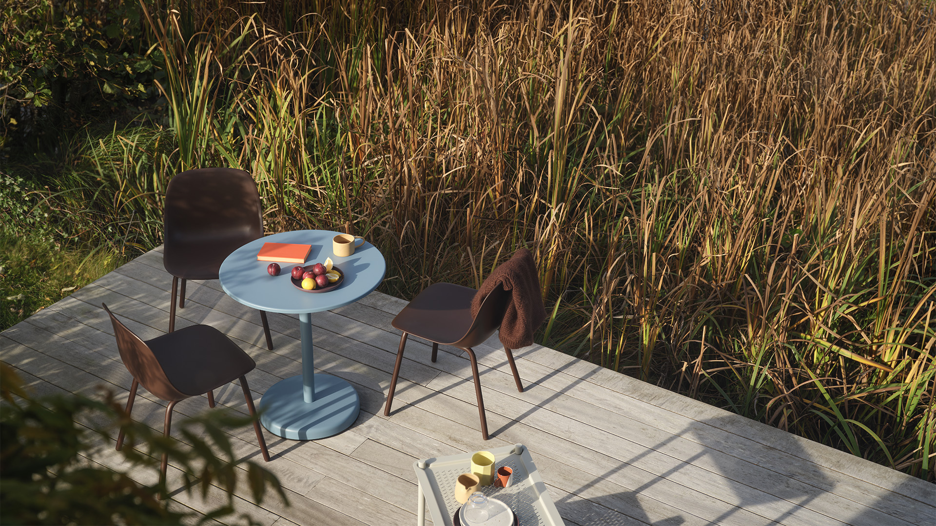 Fiber Outdoor Side Chair, Lifestyle