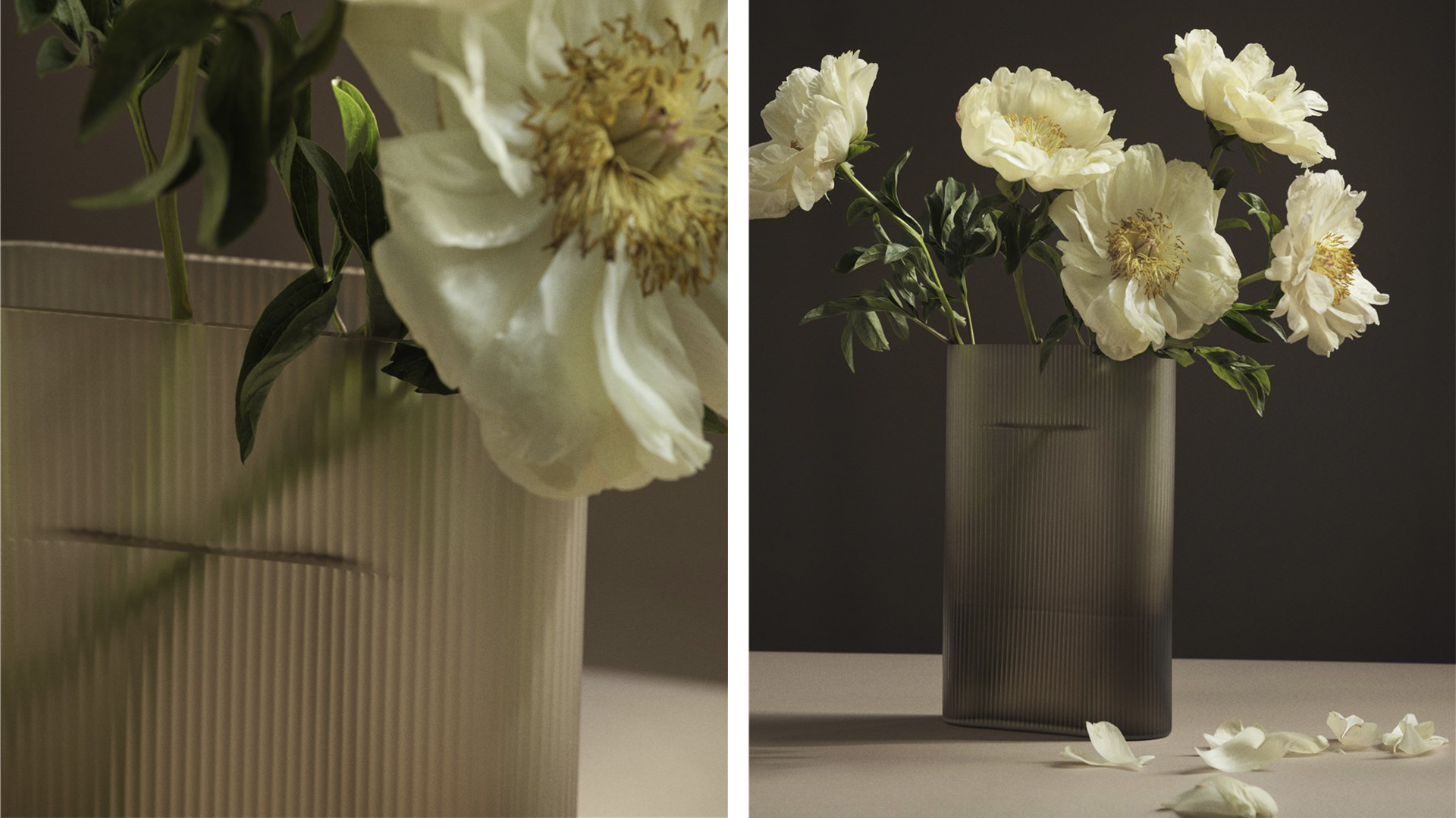 Ridge Vase, Frosted Glass, Lifestyle